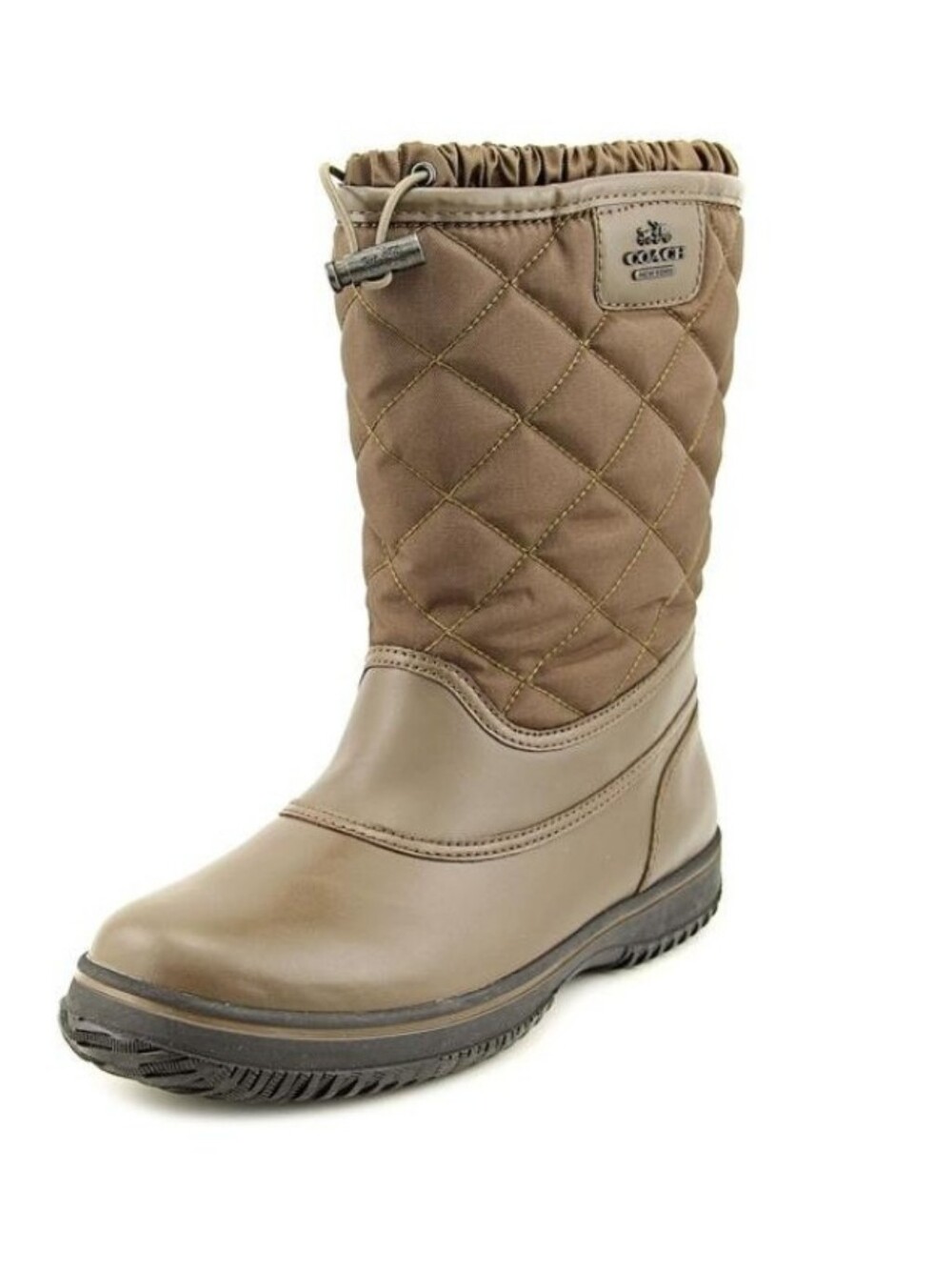 COACH | Samara Aniline Cold Weather Boots quilted nylon Brown Sz 5.5B
